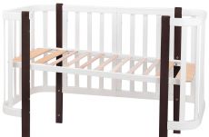 Ліжечко Babyroom Місяць білий - венге, 120x60 см, 4 рівні, матеріал вільха/бук